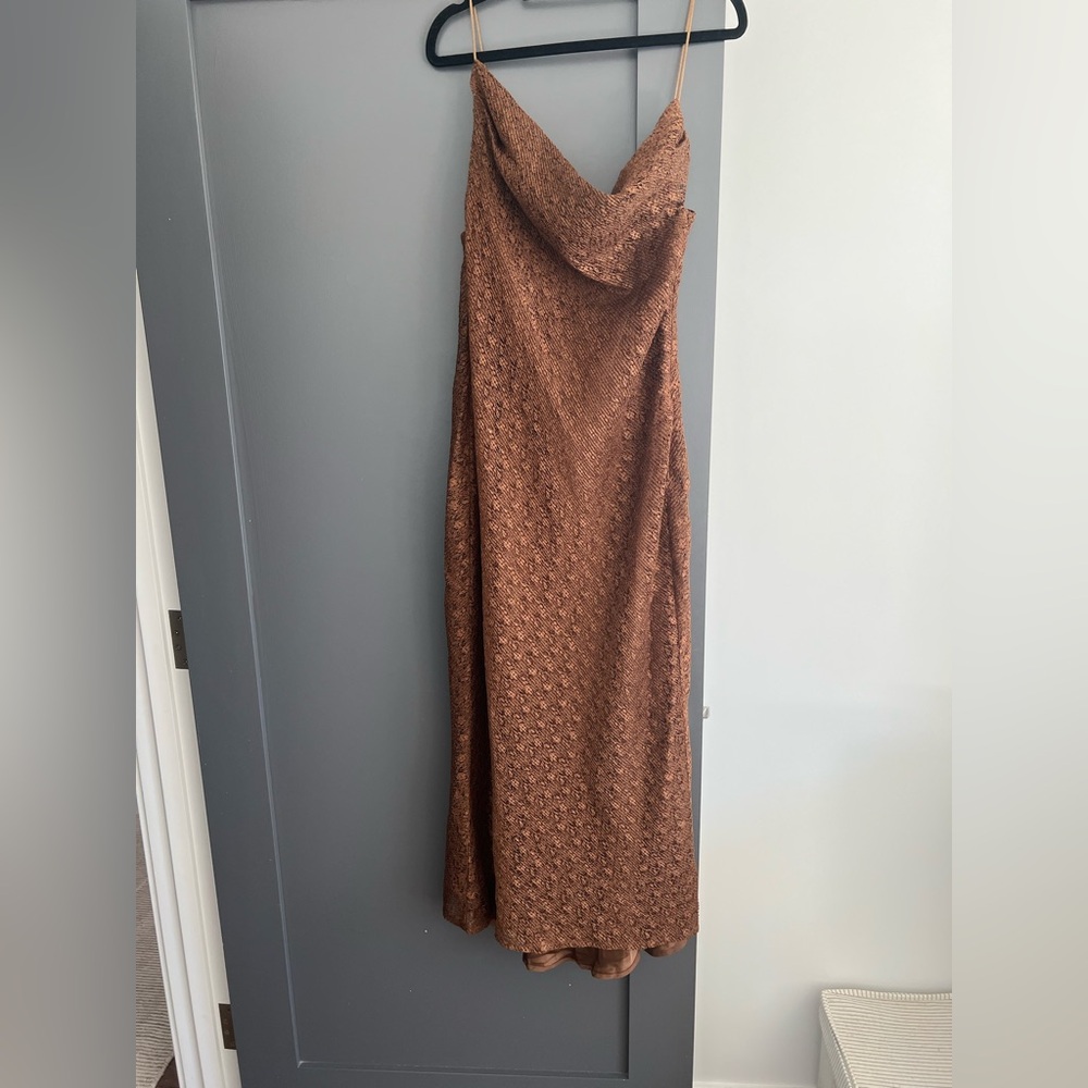 House of Harlow 1960 Textured Brown Maxi Dress